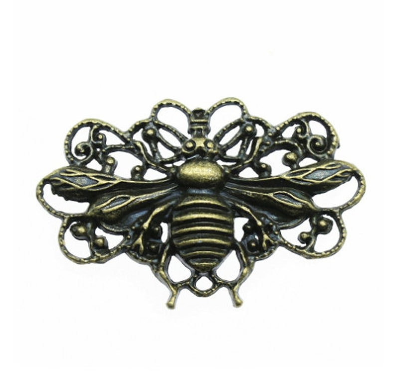 5pcs Bee Charms Pendant30x47mm Atique Bronze/Antique Silver DIY Jewelry Making Base Material image 4