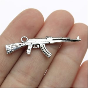 10pcs AK47 charms pendant--44x15mm Antique silver DIY handmade base material
