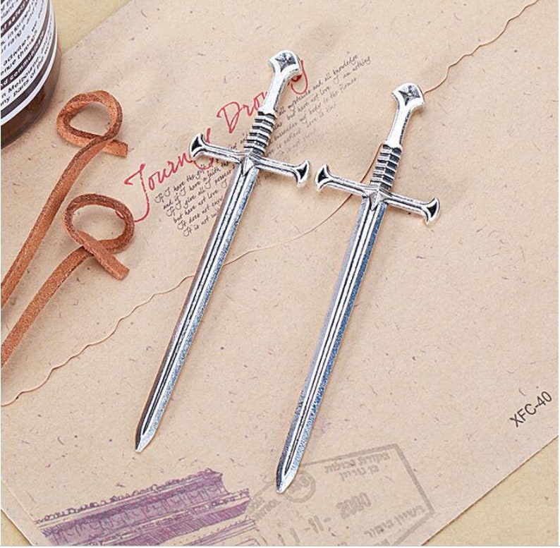 10pcs Sword Charms 25x88mm Antique Silver/Bronze DIY Jewelry Accessories image 5