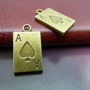 20pcs 12x20mm Asso di Spade Porker Carta Charm