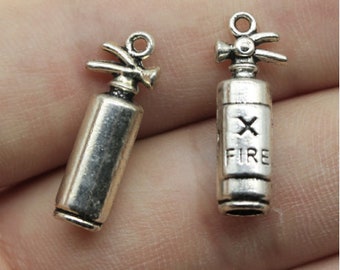 10pcs Fire Extinguisher charms pendant---23x6x6mm Antique silver DIY jewelry handmade base material