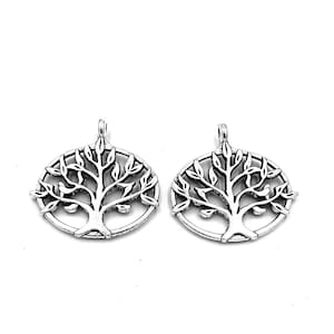 10pcs Peace tree charms pendant---27x27mm Antique silver DIY jewelry handmade base material