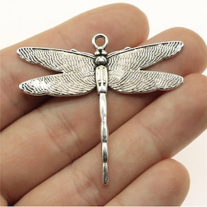 5pcs Dragonfly charms pendant---43x47mm Antique silver/Antique bronze DIY jewelry handmade base material