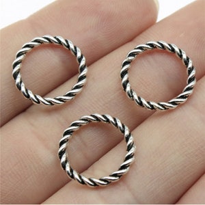 30PCS Woven rings charms---15mm Antique silver DIY jewelry handmade base material