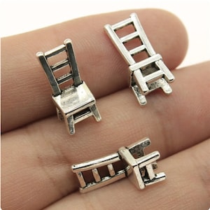 10pcs 3D Stool charms Chair pendant---18x7x7mm Antique silver DIY jewelry handmade base material
