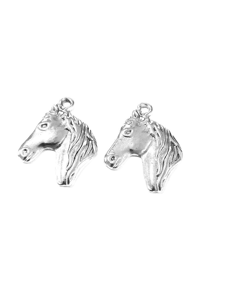 10pcs Horse Charms Pendant28x22mm Antique Silver DIY Jewelry Making Ornament Accessories image 2
