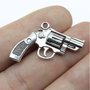 10pcs Revolver charms pendant---29x22mm Antique silver/Antique bronze DIY Craft base material