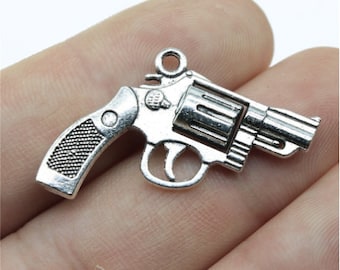 10pcs Revolver charms pendant---29x22mm Antique silver/Antique bronze DIY Craft base material