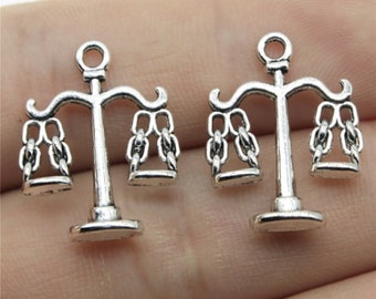 10 Stück Waage Charme Anhänger --- 17x22mm Antikes Silber DIY Schmuck machen Basismaterial