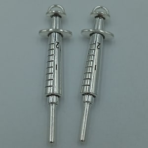 5PCS Syringe charms pendant62x6mm Antique silver DIY jewelry handmade base material image 9