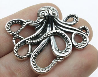 5pcs octopus charms pendant---42x35mm Antique silver/Antiique bronze DIY jewelry handmade base material