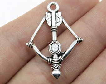 10pcs Ancient crossbow charms pendant---20mm Antique silver DIY jewelry handmade base material