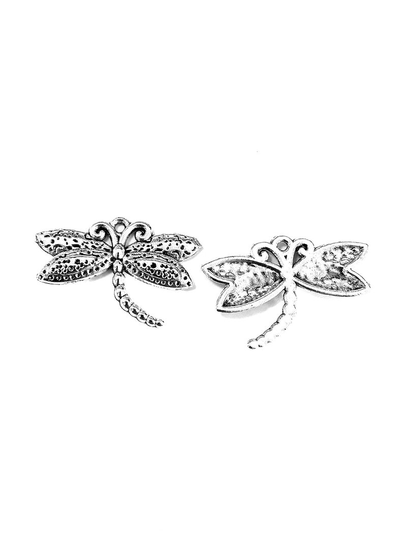 10pcs Dragonfly charms pendant17x25mm Antique silver DIY jewelry handamde base material image 4