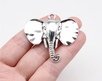 Set Di 2 Statuette Di Elefanti Appese Ricoperte Di Tessuto Sari - Foto 3