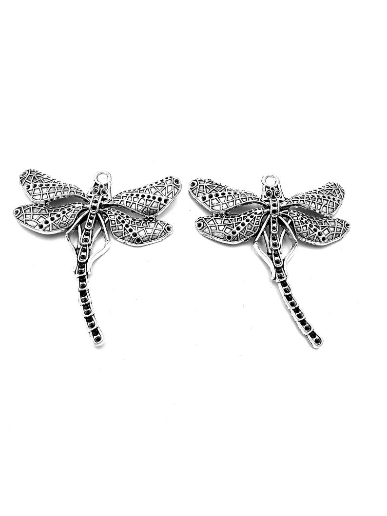 10pcs Dragonfly Charms Pendant 50x55mm Antique Silver DIY Jewelry Making Ornament Accessories image 4