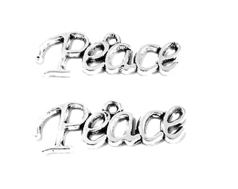 30PCS Peace charms pendant---28x11mm Antique silver DIY jewelry handmade base material