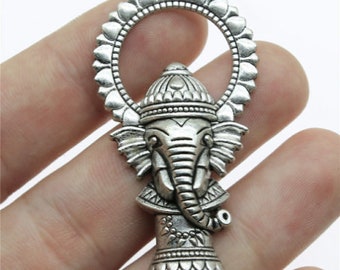 5pcs Elephant charms Lord Ganesha pendant---50x28mm Antique silver/Antique bronze DIY ornament accessories