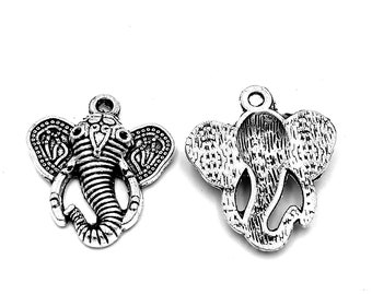 10 stücke Elefant charms anhänger --- 25x27mm Antikes Silber DIY schmuck machen Basis Material