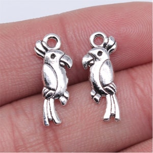 30PCS Parrot charms pendant---20mm Antique silver DIY jewelry handmade base material