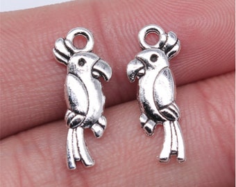 30PCS Parrot charms pendant---20mm Antique silver DIY jewelry handmade base material