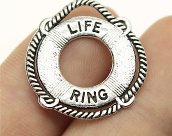 10pcs Sea Life Ring Charms Pendant 22x24mm Antique Silver/Antique Bronze DIY Jewelry Making Ornament Accessories
