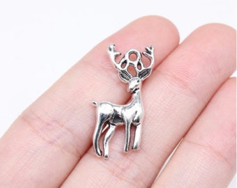 20pcs Christmas deer charms pendant---27x18mm Antique silver DIY jewelry handmade base material