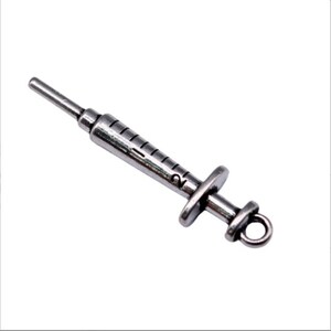 5PCS Syringe charms pendant62x6mm Antique silver DIY jewelry handmade base material image 5