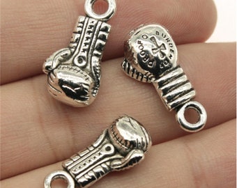 10 STÜCK Boxhandschuh Charms Anhänger---22x11x7mm Antik Silber DIY Schmuck handgefertigtes Basismaterial