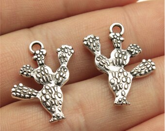 10pcs Cactus charms pendant 20x23mm Antique silver DIY Jewelry Making Base Material