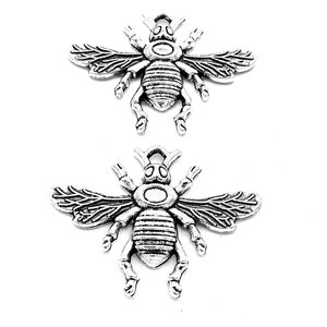 10PCS Bee charms pendant---32x24mm Antique silver DIY jewelry handmade base material
