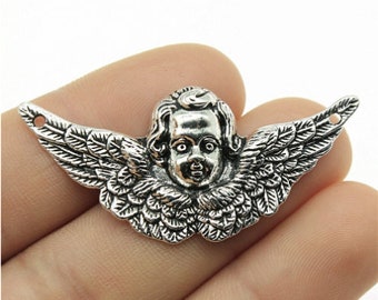 5pcs Angels charms pendant 23x50mm antique silver/antique bronze DIY Jewelry Making Base Material