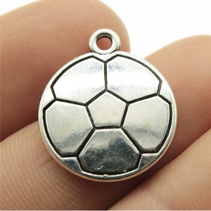 5pcs Football charms pendant---18x21mm Antique silver DIY jewelry handmade base material