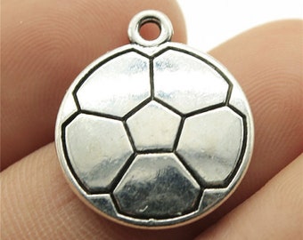 5pcs Football charms pendant---18x21mm Antique silver DIY jewelry handmade base material