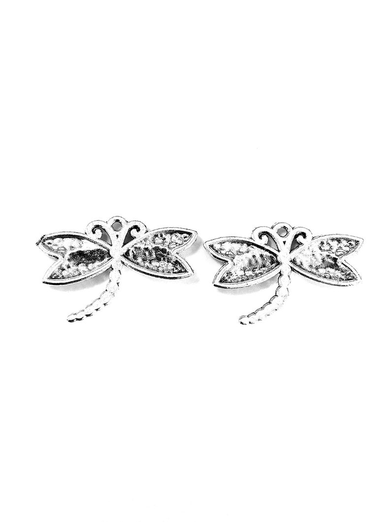 10pcs Dragonfly charms pendant17x25mm Antique silver DIY jewelry handamde base material image 3