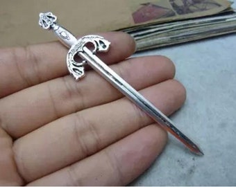 10pcs Sword Charms---25x87mm Antique Silver DIY Jewelry making accessories