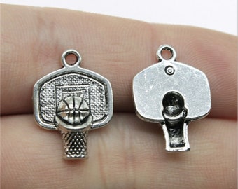 15pcs Basketball basket charms pendant---20x15mm Antique silver DIY jewelry handmade base material