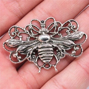 5pcs Bee Charms Pendant30x47mm Atique Bronze/Antique Silver DIY Jewelry Making Base Material Antique silver