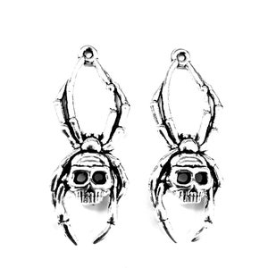 10PCS Skull Spider charms pendant---40x16mm Antique silver DIY Craft base material