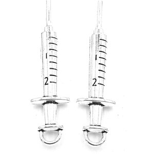 5PCS Syringe charms pendant62x6mm Antique silver DIY jewelry handmade base material image 2