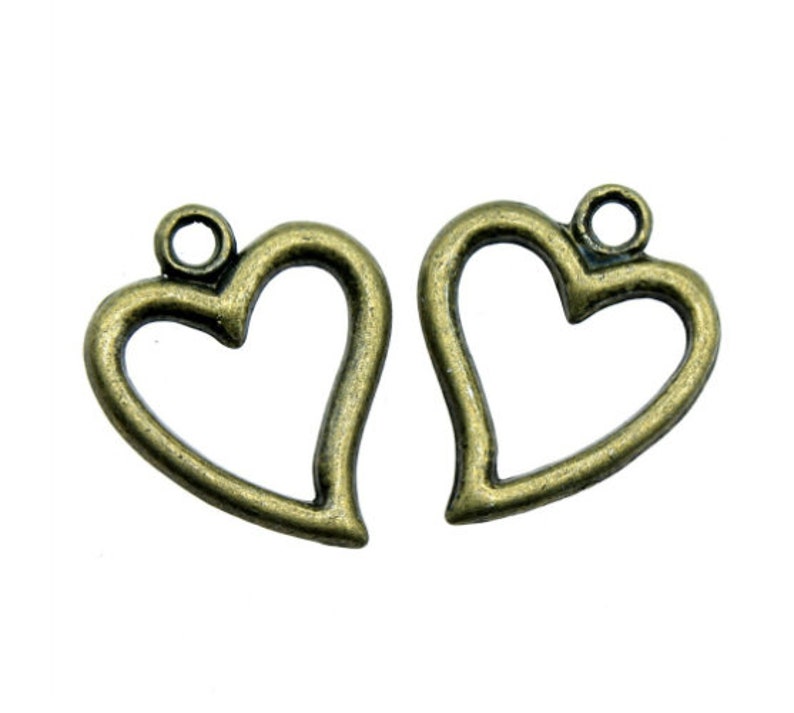 20pcs Peach heart charms pendant 18x15mm Antique silver/Antique Bronze DIY Jewelry Making Ornament Accessories image 3