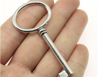 10pcs Key Charms Pendant 30x63mm Antique Bronze /Antique Silver DIY Jewelry Making Ornament Accessories