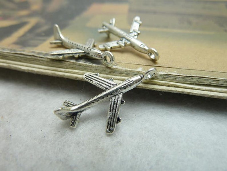 50pcs 5x15x22mm Aircraft Flugzeug Charms Anhänger Bild 3