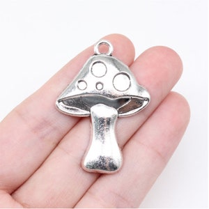 5pcs Mushroom charms pendant 29x40mm Antique Silver/Antique Bronze DIY Jewelry Making Ornament Accessories
