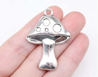 5pcs Mushroom charms pendant 29x40mm Antique Silver/Antique Bronze DIY Jewelry Making Ornament Accessories