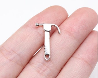 50pcs Hammer charms pendant 13x19mm antique silverr DIY jewelry handmade base material