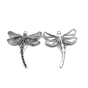 10pcs Dragonfly Charms Pendant 50x55mm Antique Silver DIY Jewelry Making Ornament Accessories image 5