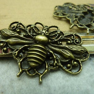5pcs Bee Charms Pendant30x47mm Atique Bronze/Antique Silver DIY Jewelry Making Base Material image 3