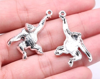 10pcs Monkey charms pendant---27x32mm Antique silver Jewelry accessories