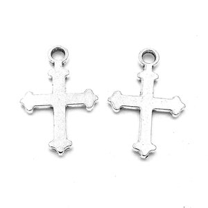 25pcs Cross charms pendant---19x12mm Antique silver DIY jewelry handmade base material