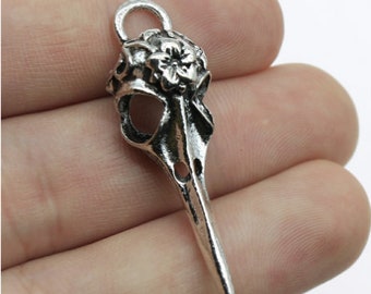 10 pièces pendentif à breloques poignard tête de mort --- 41 x 12 mm argent antique/bronze antique bricolage matériau de base